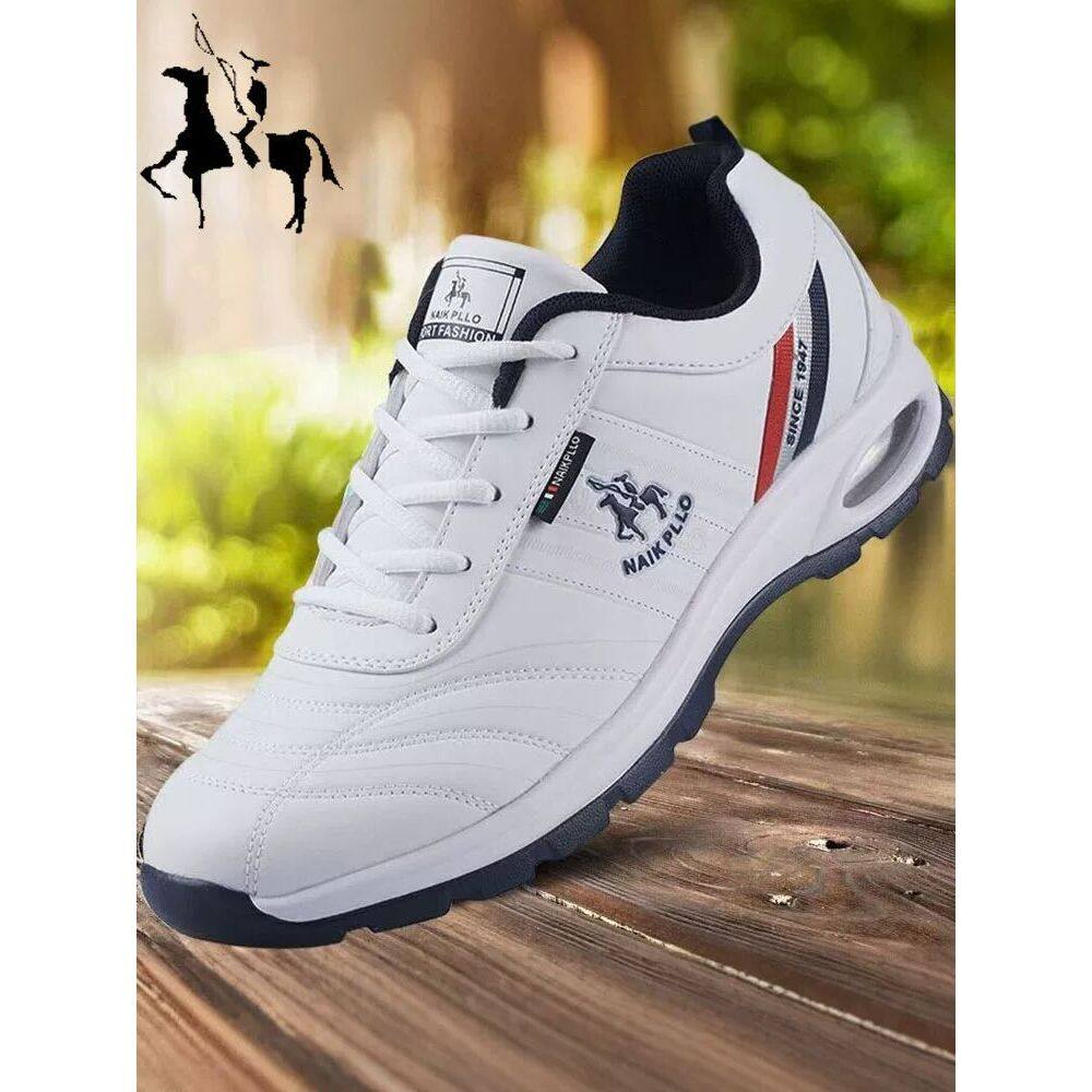 正品奈客保罗男鞋皮面运动鞋男款气垫鞋男士休闲鞋子名牌旅游鞋男