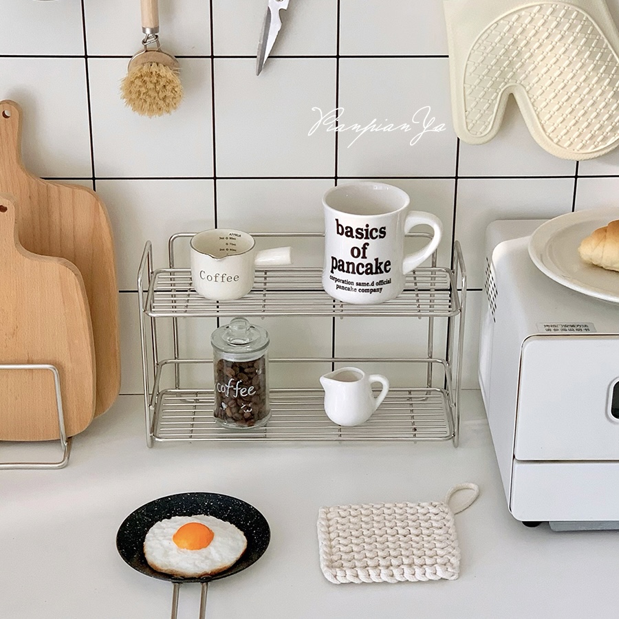 多功能不锈钢置物架家用厨房卫生间双层收纳架储物架沥水架调料架