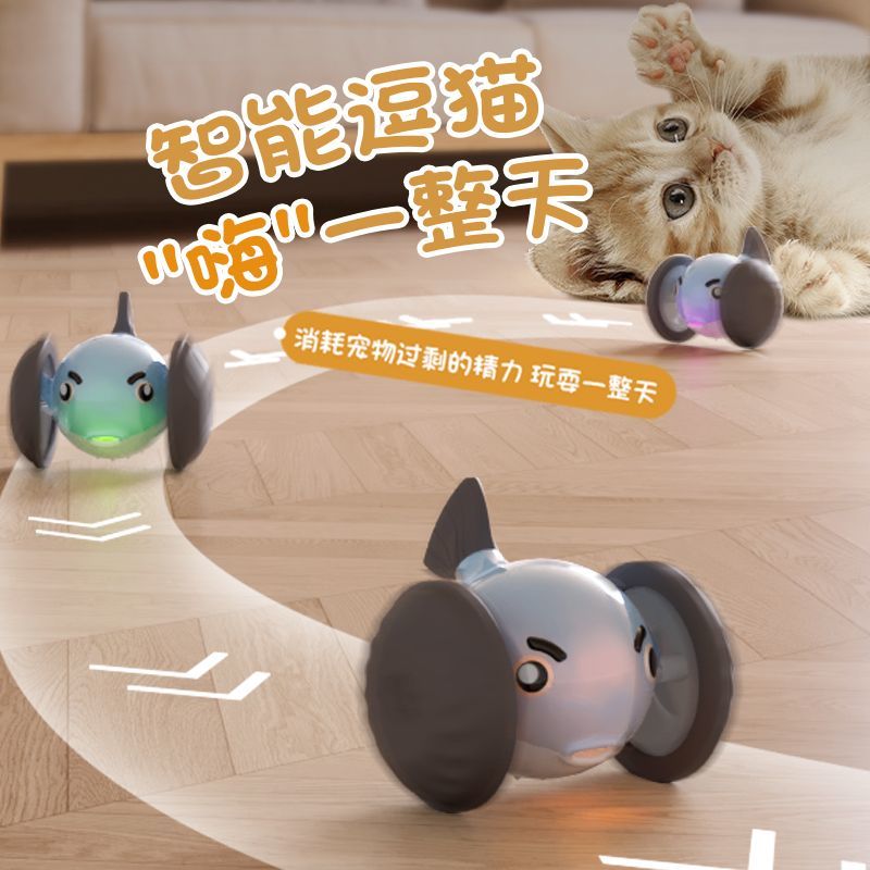 迷你玩具车猫咪玩具小型犬狗玩具车USB充电150毫安电池硅胶轮