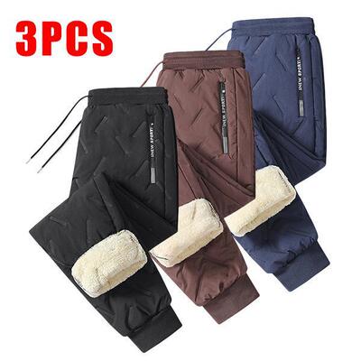 Men's 3 Pack Fleece Lined Snow Pants with Drawstring