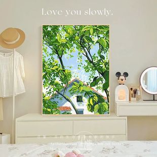 小清新ins风卧室桌面摆画田野风景花卉客厅装 饰画治愈系餐厅壁画