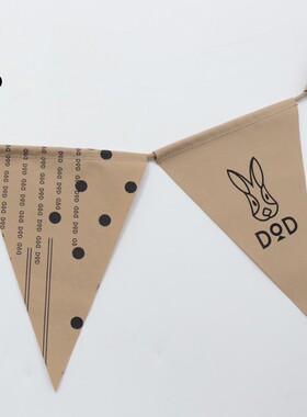 DOD日本 户外露营氛围三角旗精致派对装饰 营地旗帜一对FG1-012