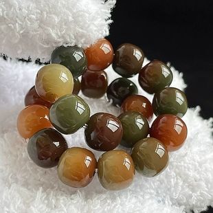 多宝菩提子文玩绕指柔手链女盘玩渐变佛珠陈籽白玉菩提根手串男款