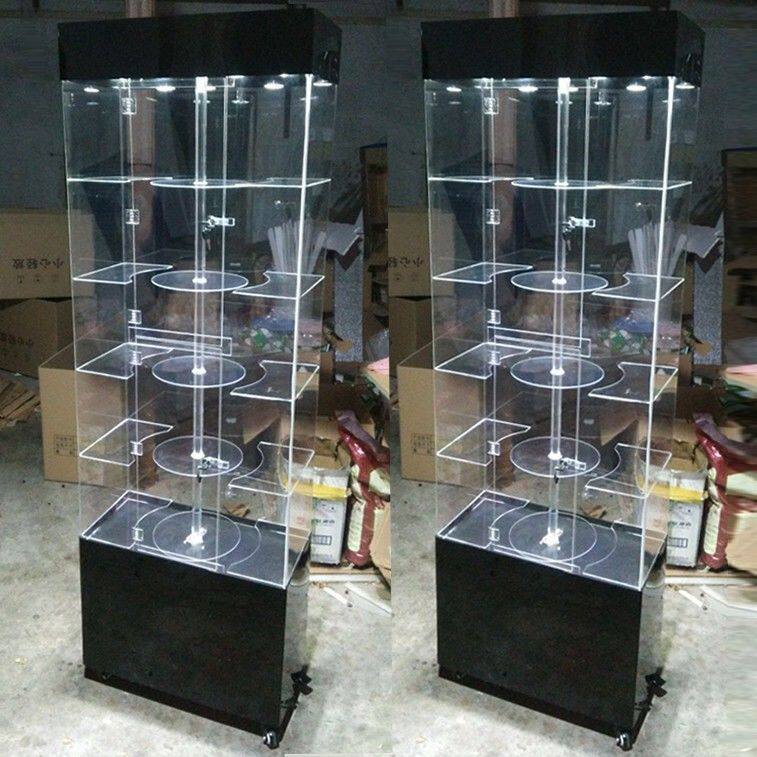 亚克力旋转珠宝首饰品手机样品玻璃展示柜化妆品礼品精品牙科展柜