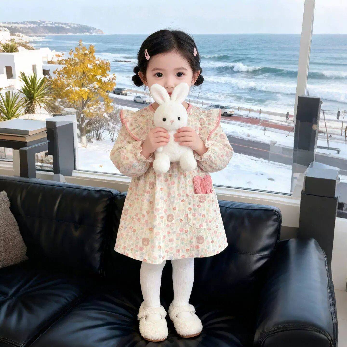 灯芯绒公主裙罩衣女宝宝外穿洋气冬婴儿吃饭围兜防水防脏儿童围裙,童装/婴儿装/亲子装,反穿衣/罩衣,淘宝优惠券,粉丝福利购,淘宝优惠卷