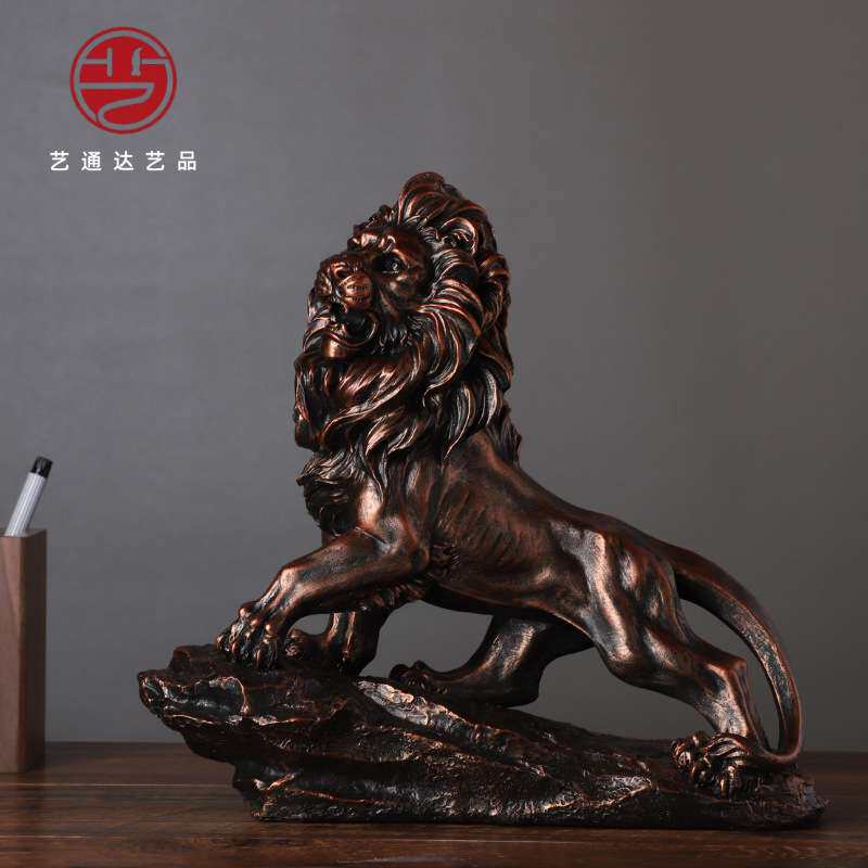 新中式醒狮摆件办公室酒柜玄关客厅中国风创意家居装饰品桌面摆设