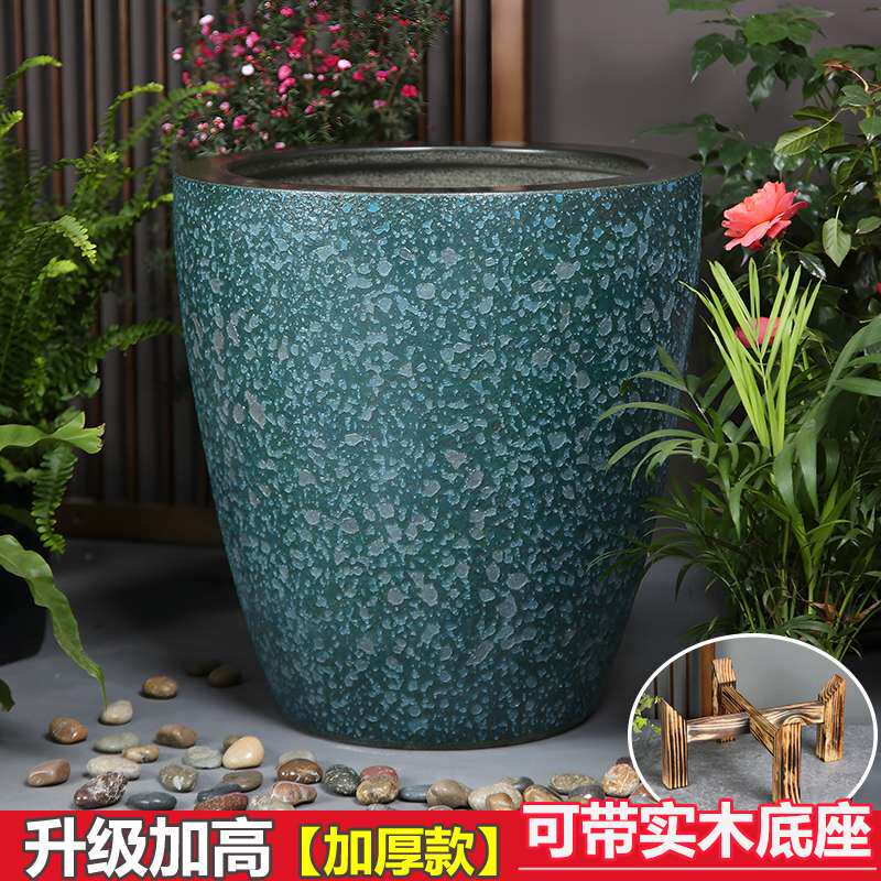 加高大型陶瓷鱼缸睡莲碗莲水培缸绿植插花客厅造景盆阳台庭院蓄水