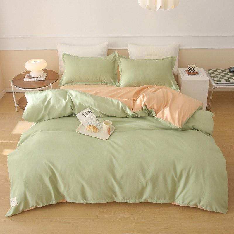 冬季四件套2023新款床上单人学生宿舍磨毛纯水洗棉简约三件套床品