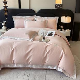 秋冬A类母婴级加厚全棉磨毛四件套纯色亲肤裸睡保暖纯棉被套床品