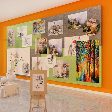 企业会议室布置背景毛毡板墙贴员工风采定制公司展示文化墙面装饰