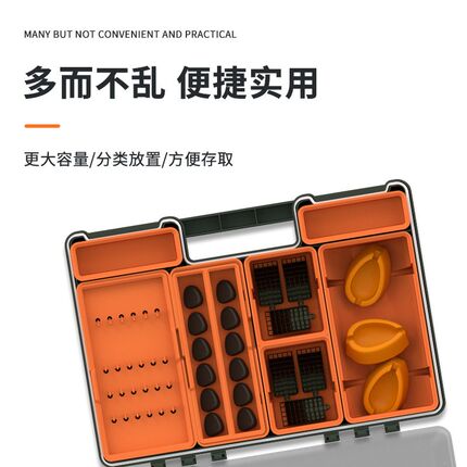 名钓多功能路亚配件盒大容量户外渔具配件收纳盒竞技路亚饵盒