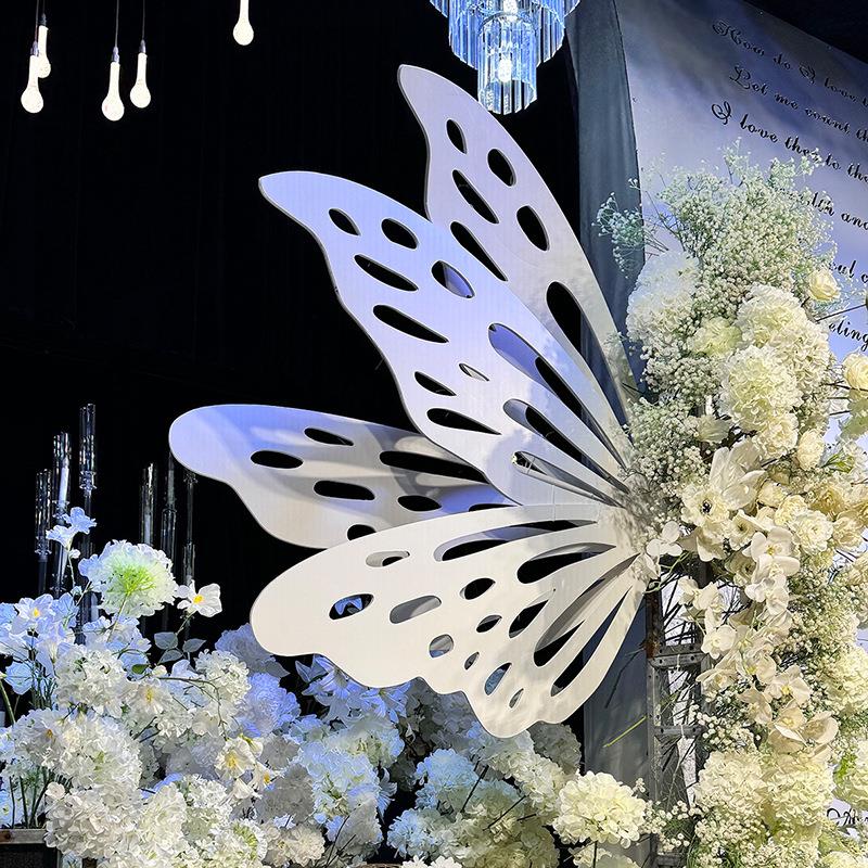 婚礼镂空蝶翼装饰手工橱窗造景道具纸板蝴蝶翅膀路引舞台背景装饰