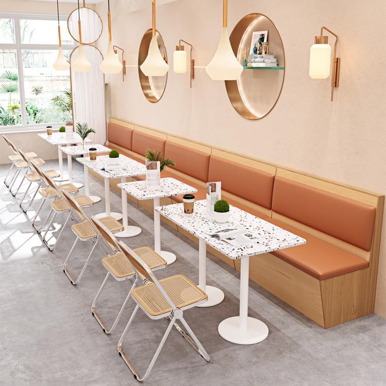 卡座沙发现代简约主题餐厅奶茶甜品店饭店休闲商用咖啡厅桌椅组合