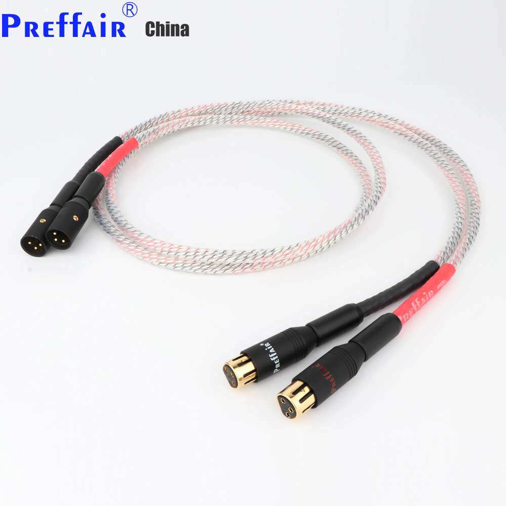Preffair HiFi级高品质 6股镀银音频线公到母插头镀金 平衡线