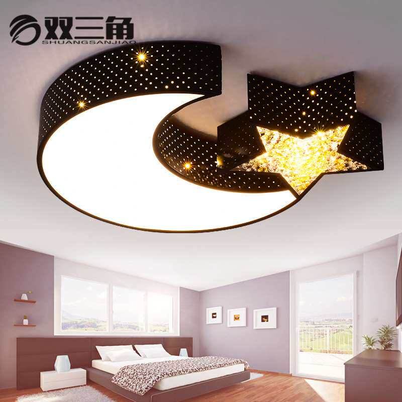 LED吸顶灯 儿童铁艺星月客厅灯现代简约温馨卧室房间餐厅灯饰