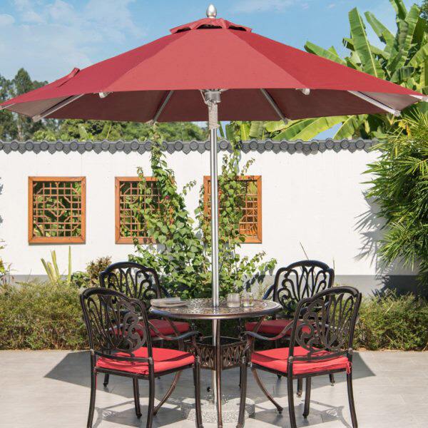 户外桌椅带伞组合中柱伞铝合金室外庭院遮阳伞花园休闲露台别墅椅