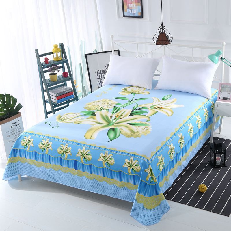 新款3D床c单单件磨毛粉色加厚加密亲肤双人床单老式大版花240x245