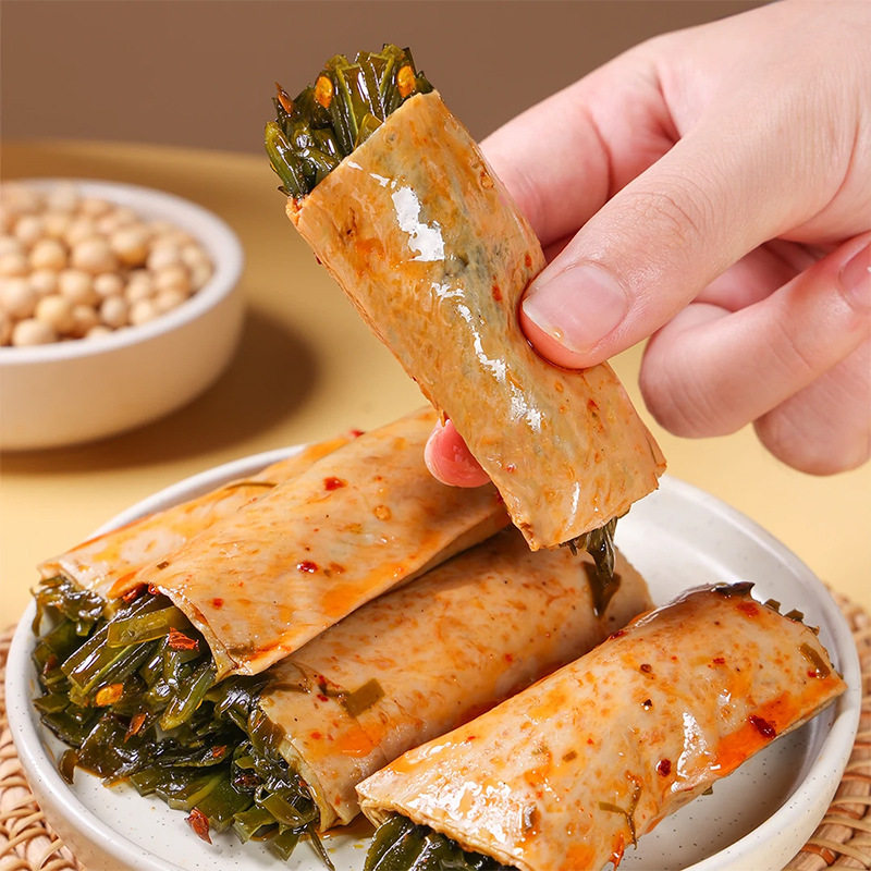 金针菇豆卷夹心豆皮卷办公室解馋