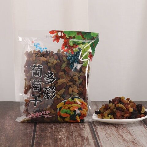 厂家供应500g多彩混合葡萄干新疆葡萄干无核休闲零食泡茶酸甜果干