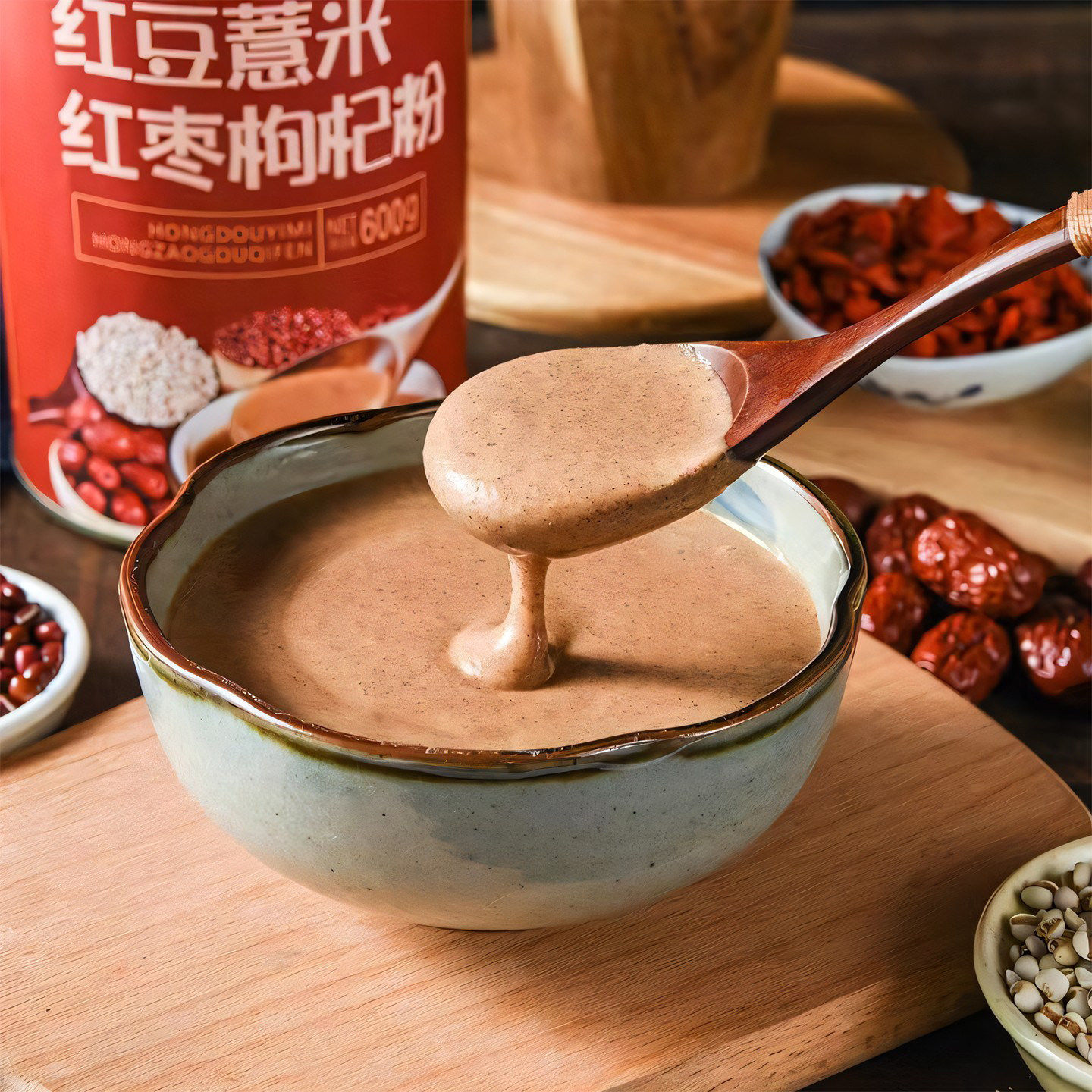 红豆薏米粉薏仁代餐粉谷物粗粮轻