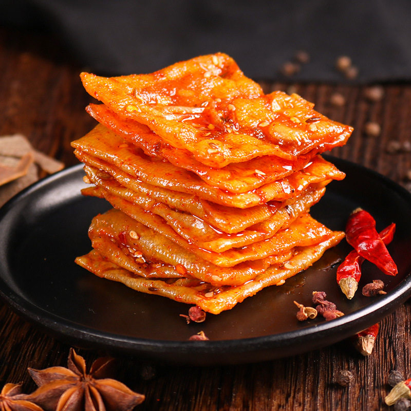 泡泡干平江豆干小零食湖南特产辣条辣片豆腐皮小吃香辣豆皮官方旗