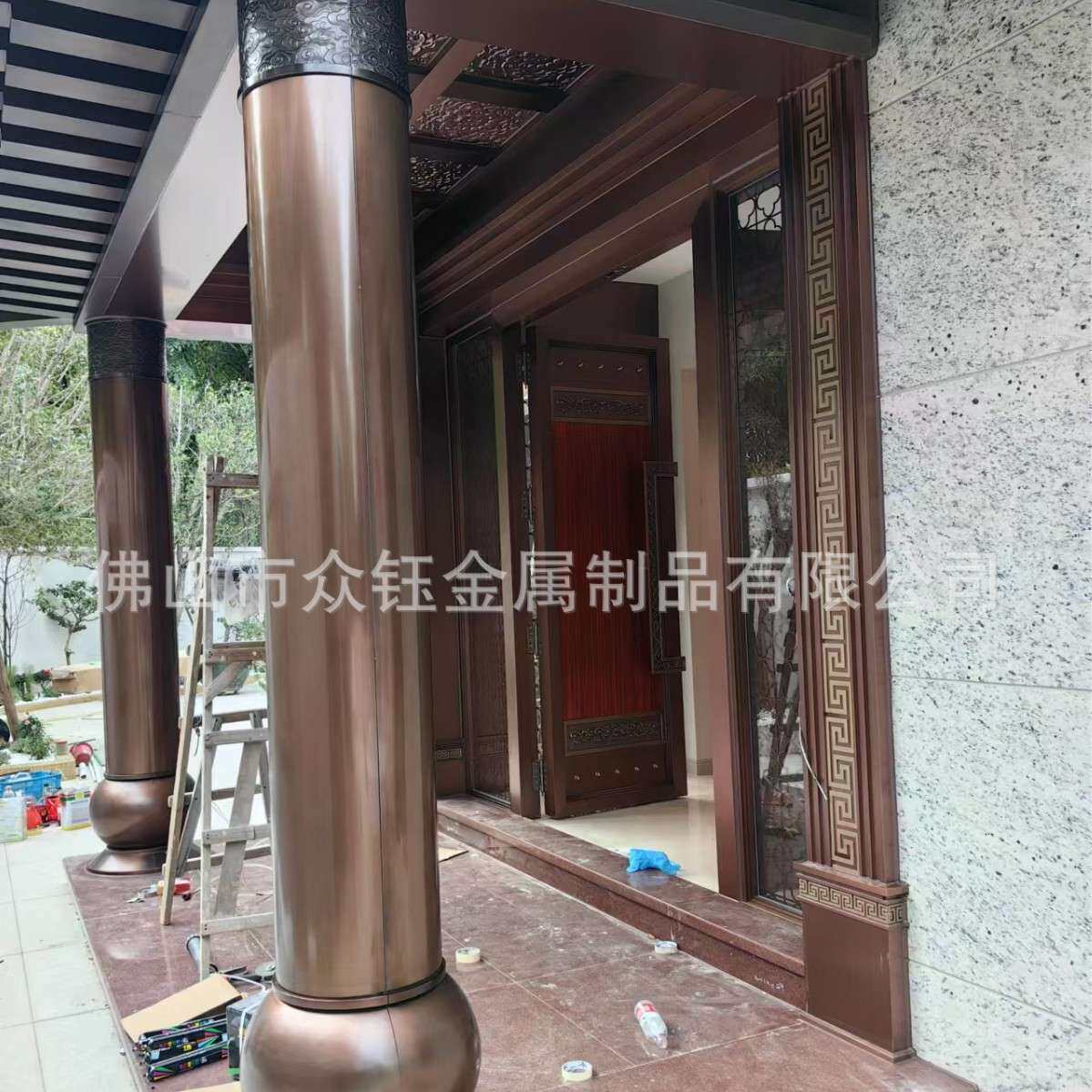 罗马柱子别墅大门庭院柱子圆形农村自建房室内外装饰全套