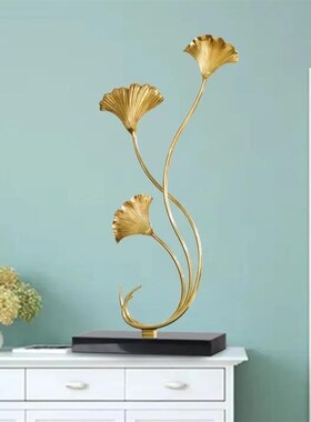 龙年优质银杏叶摆件创意客厅玄关茶几电视柜桌面摆设家居装饰