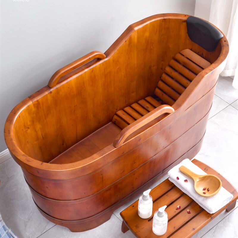 加厚泡澡木桶浴缸大人家用洗澡盆美容院瑶药浴全身汗蒸两用沐浴桶