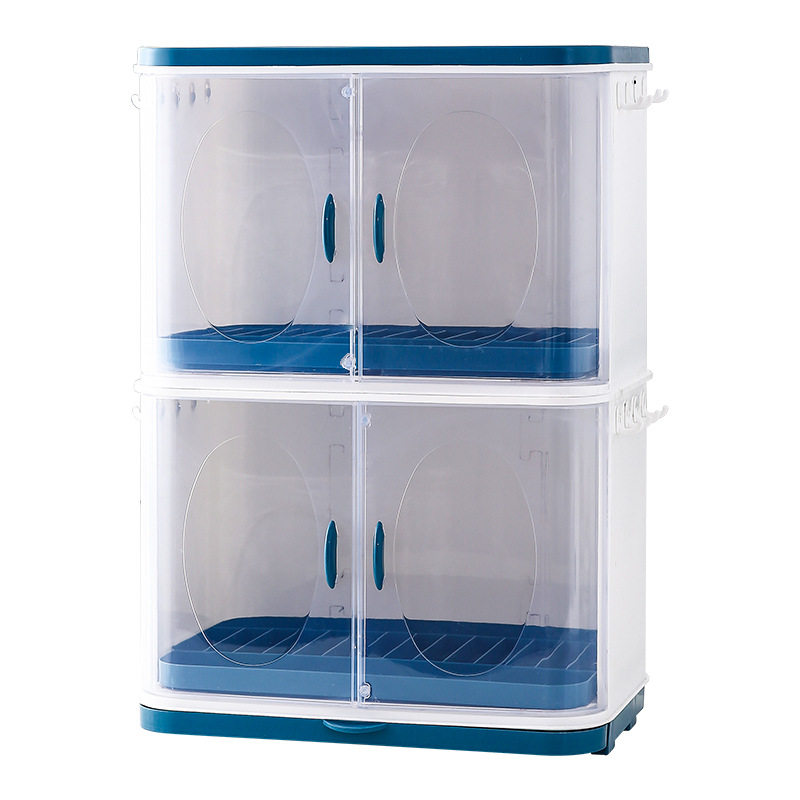 碗筷收纳箱带g盖大容量装放碗筷收纳盒沥水双层家用防蟑螂大号碗