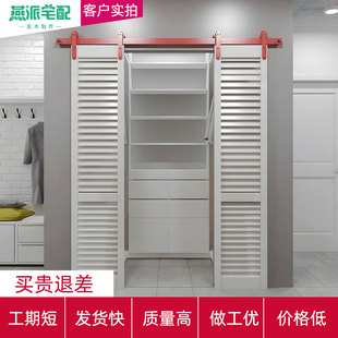 百叶门定制实木平开门透气阳光拉门简约单开门衣柜门定制百叶窗