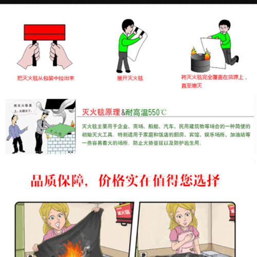 精品盒装灭火毯1.5*1.y5米 玻璃纤维防火毯 家用厨房用