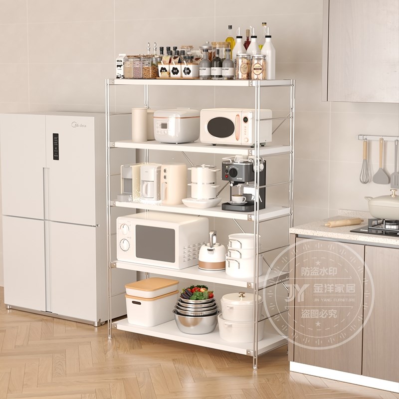 厨房多功能置物架小家电收纳架微波炉烤箱储物架可移动锅具展示架