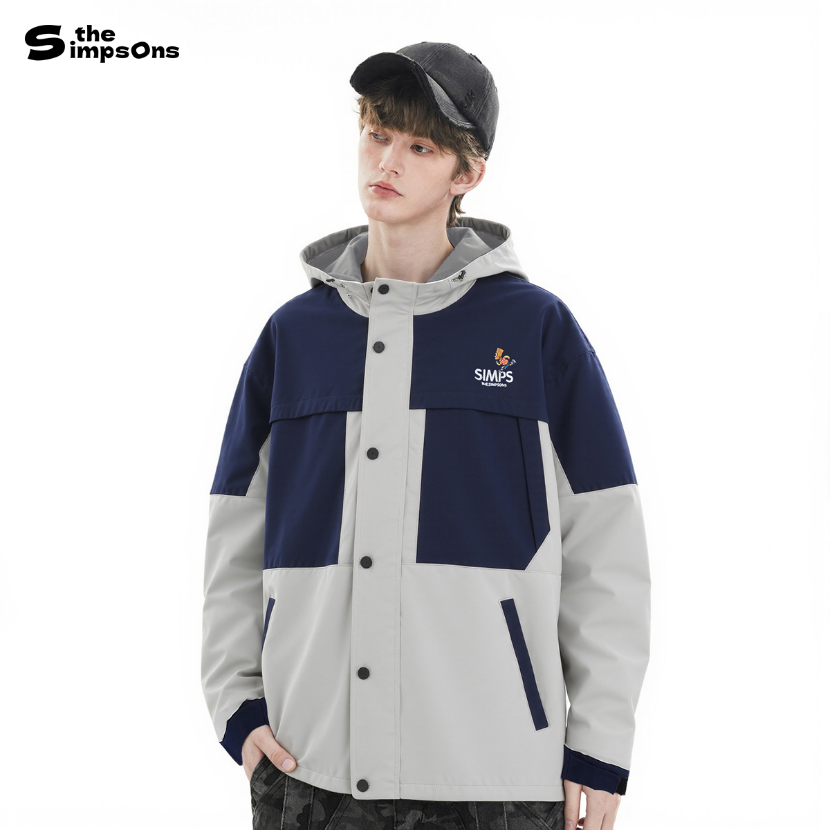 辛普森一家冬季新款撞色百搭棉衣