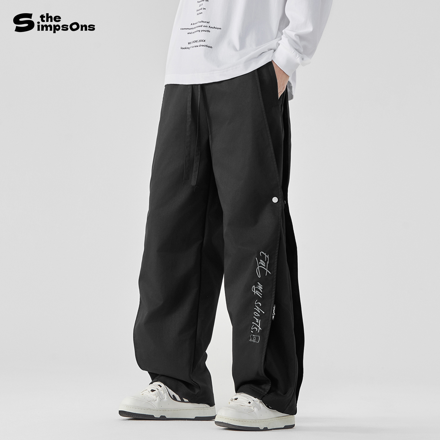 辛普森一家垂感直筒裤子潮牌长裤