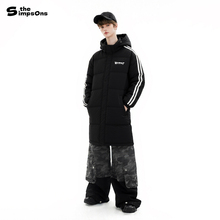 辛普森一家羽绒服鸭绒连帽冬季防寒保暖外套中长过膝宽松男女同款