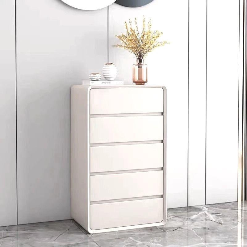 奶油风轻奢实木超纤皮卧室客厅,无需安装斗柜收纳柜,极简风新款