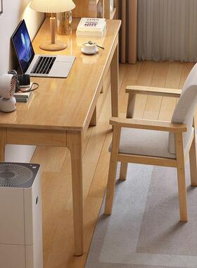 实木窄书桌40/50cm宽简易电脑桌带抽屉小户型卧室学生长条办公桌