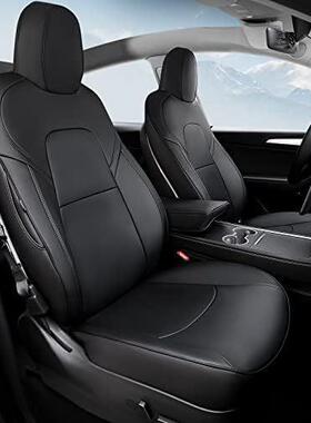 汽车坐垫适用特斯model320252017汽车座椅套黑色纳帕皮