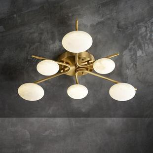 新中式 铜云石吸顶灯高档别墅房间书房灯后现代创意客厅卧室灯