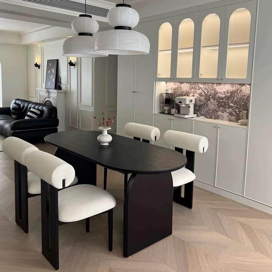 美式复古实木餐桌椭圆形家用白蜡木饭桌黑色设计师长桌西餐厅餐台,清洗/食品/商业设备,风口/风叶/风机配件,淘宝优惠券,粉丝福利购,淘宝优惠卷