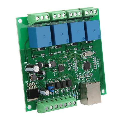 DC12V~24V4路网络继电器控制高低电平触发支持UDP模式TCP客主模式