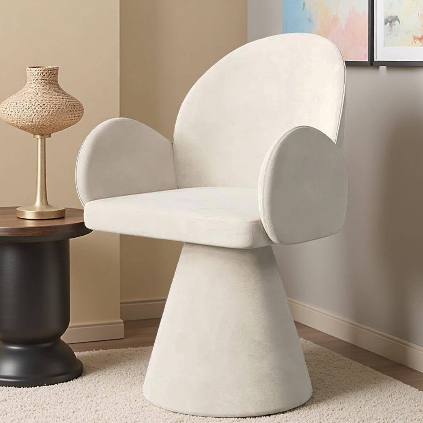 当天发实木轻奢卧室旋转梳妆凳子简约美甲凳梳妆台椅子女生化妆椅