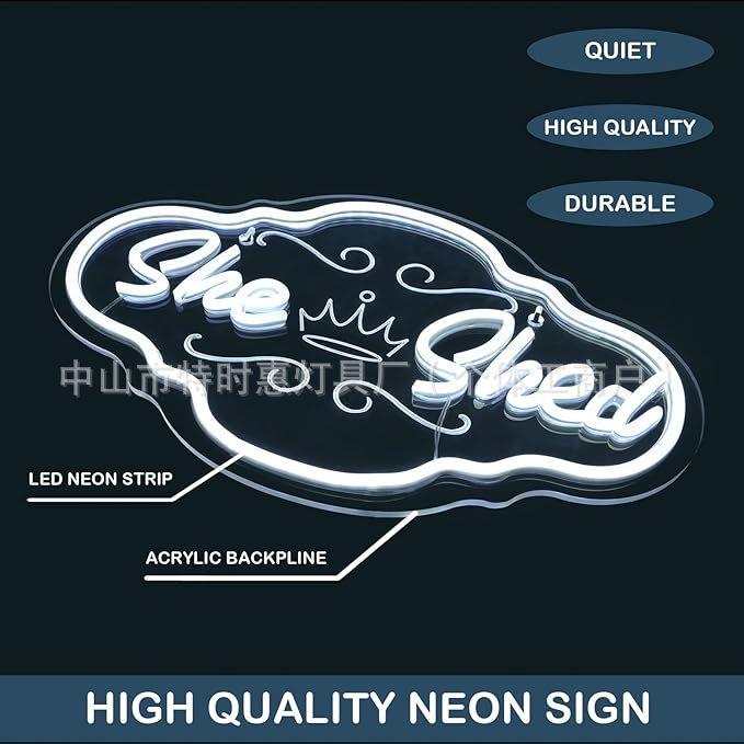She Shed 霓虹灯 充满活力的 LED 墙壁装饰女孩霓虹灯