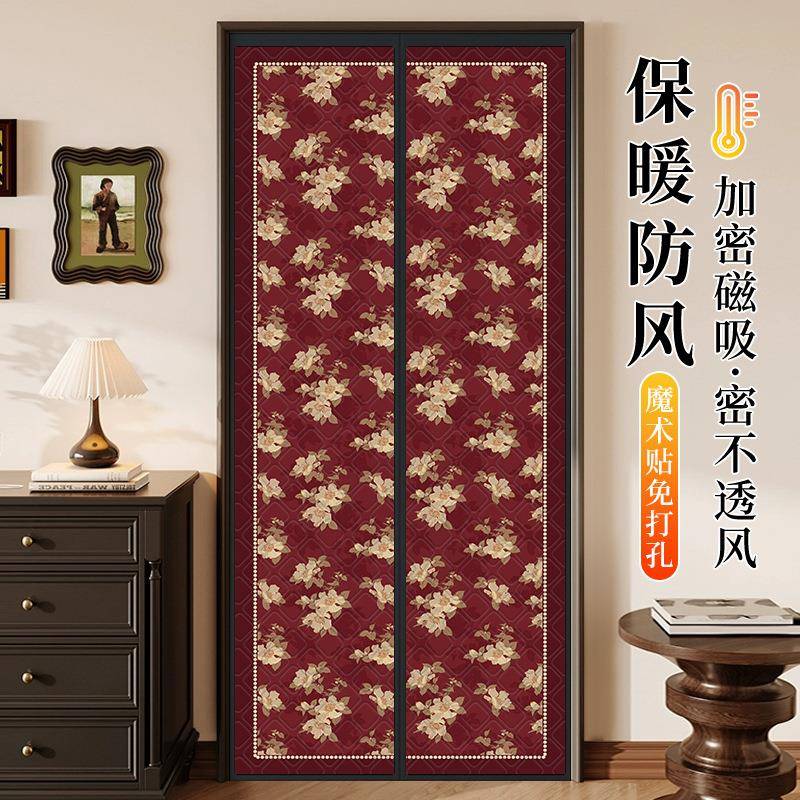 新款棉门帘冬季农村家用加厚磁吸防风保暖隔断帘隔音保温挡风门帘
