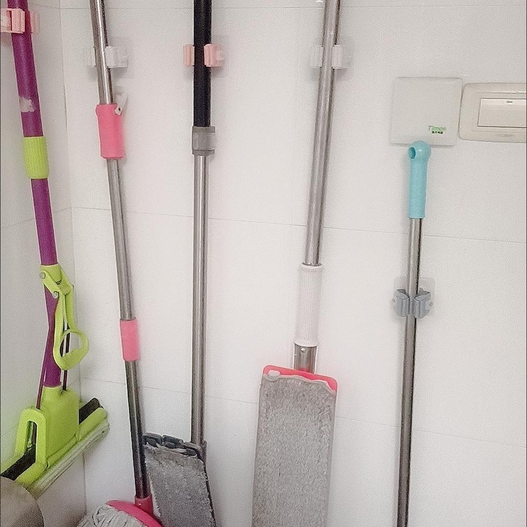 拖把架免打孔拖把夹拖把挂墙神器拖把挂钩卫生间挂架神器强力壁挂