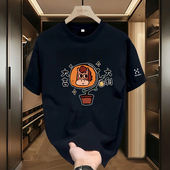 火柴棍山系个性 休闲不易褪色T恤宽松型男女通用短袖 圆领通勤风潮