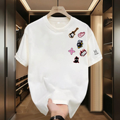 火柴棍山系不易褪色T恤宽松型男女通用短袖 圆领通勤风休闲时尚 潮