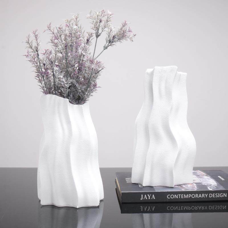 简约抽象线条白色寒川花器餐厅客厅玄关台面样板间现代花瓶,3C数码配件,其它配件,淘宝优惠券,粉丝福利购,淘宝优惠卷