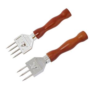 不锈钢+实木手柄调酒师冰锥三叉四叉冰锥调酒碎冰器凿冰器现货