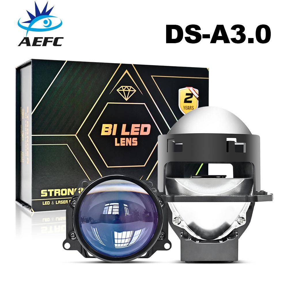 汽车LED大灯3寸双光透镜70W双灯杯超亮远近一体BI led鱼眼灯H4 H7